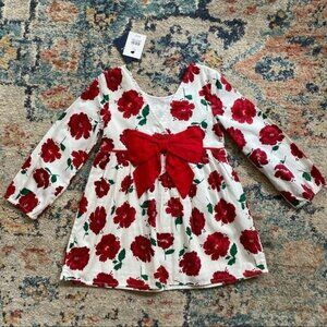 Crown and Ivy Holiday Floral Bow Dress